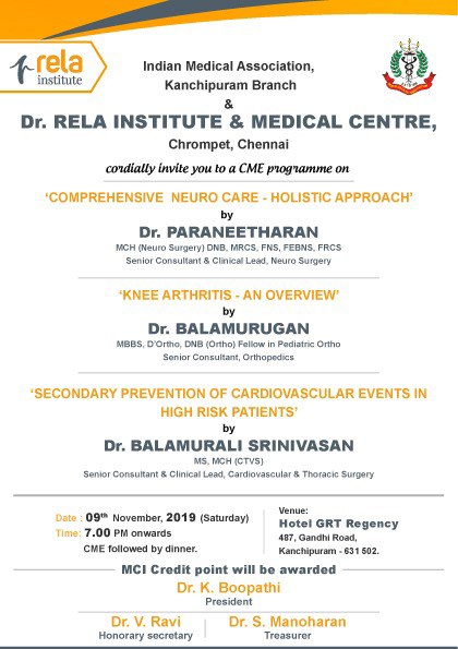 CME on Secondary prevention of cardiovascular events in high risk patients.