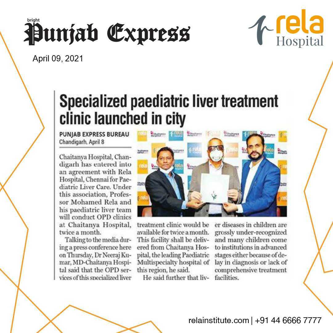 Chaitanya Hospital Partners With Globally Renowned Rela Hospital To Offer World-Class Pediatric Liver Care