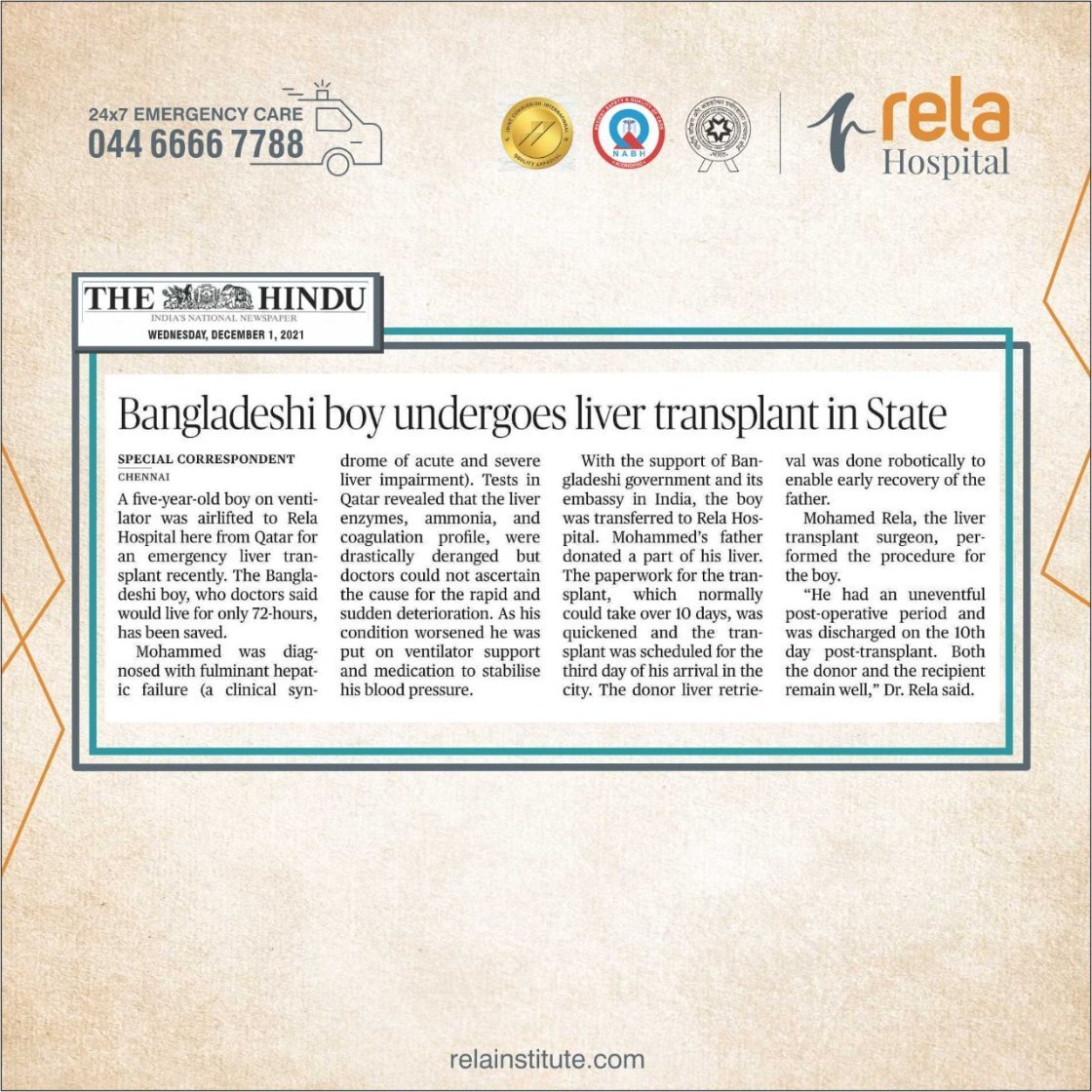 Master Mohammed, A 5-Year-Old Bangladeshi Boy Had Less Than A Week To Survive, Was Airlifted From Qatar To Rela Hospital Master Mohammed, A 5-Year-Old Bangladeshi Boy Had Less Than A Week To Survive, Was Airlifted From Qatar To Rela Hospital