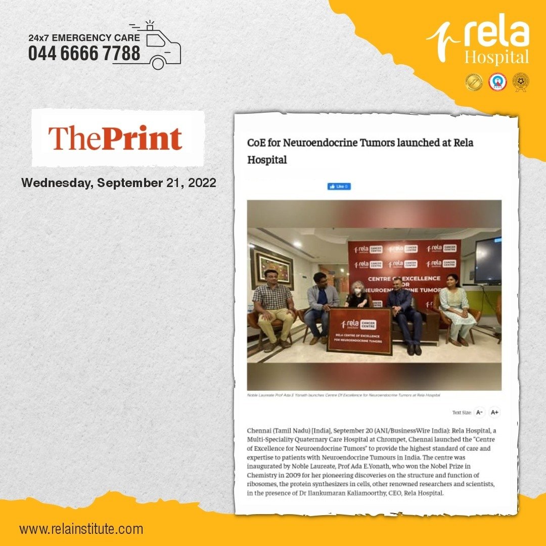 Rela Hospital Launches Centre Of Excellence For Neuroendocrine Tumors Rela Hospital Launches Centre Of Excellence For Neuroendocrine Tumors