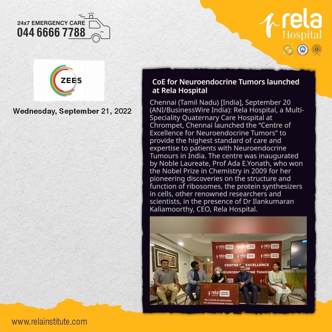 Rela Hospital Launches Centre Of Excellence For Neuroendocrine Tumors Rela Hospital Launches Centre Of Excellence For Neuroendocrine Tumors