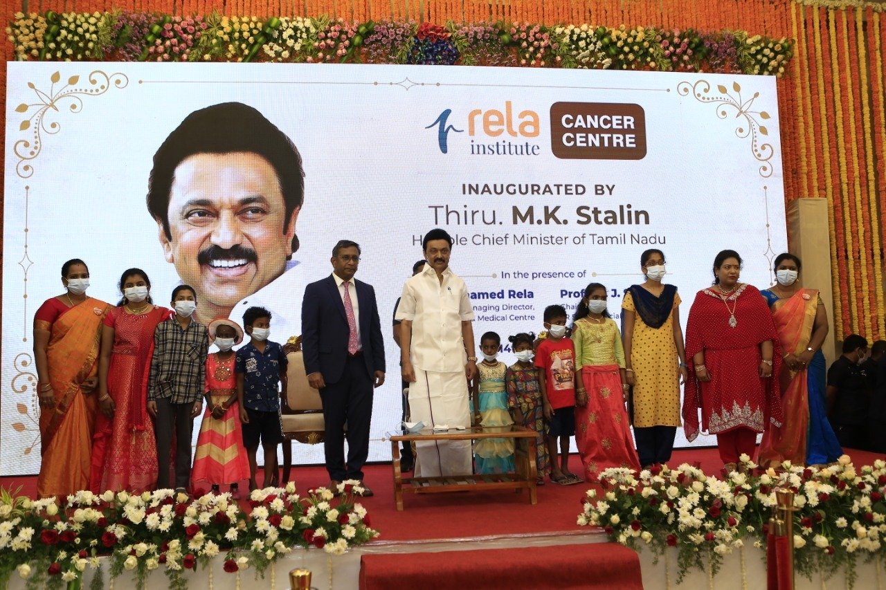 Tamil Nadu Chief Minister M.K. Stalin Inaugurates India’s Most Comprehensive Cancer Centre At Dr. Rela Hospital Tamil Nadu Chief Minister M.K. Stalin Inaugurates India’s Most Comprehensive Cancer Centre At Dr. Rela Hospital