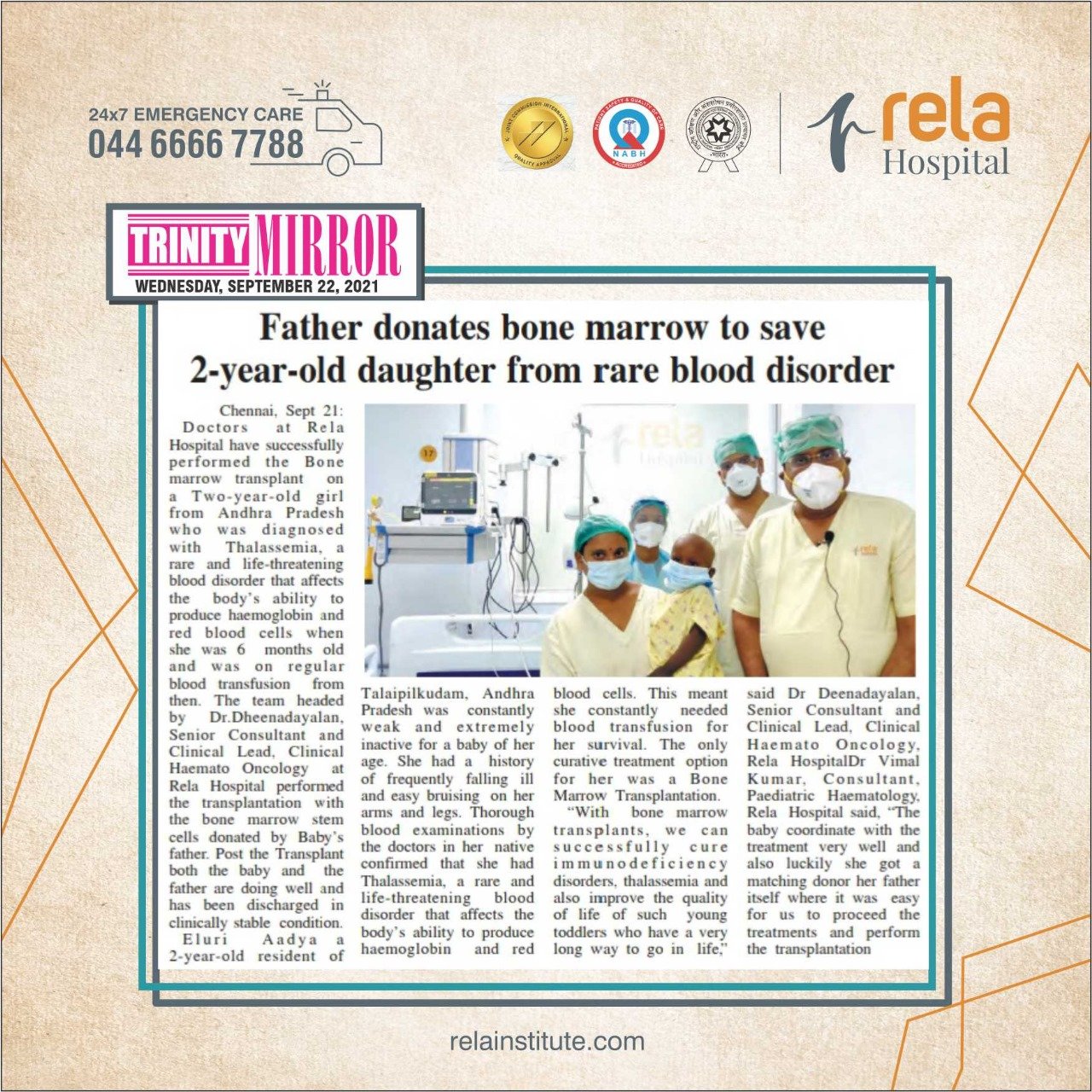 Father Donates Bone Marrow To Save 2-Year-Old Daughter From Rare Blood Disorder
