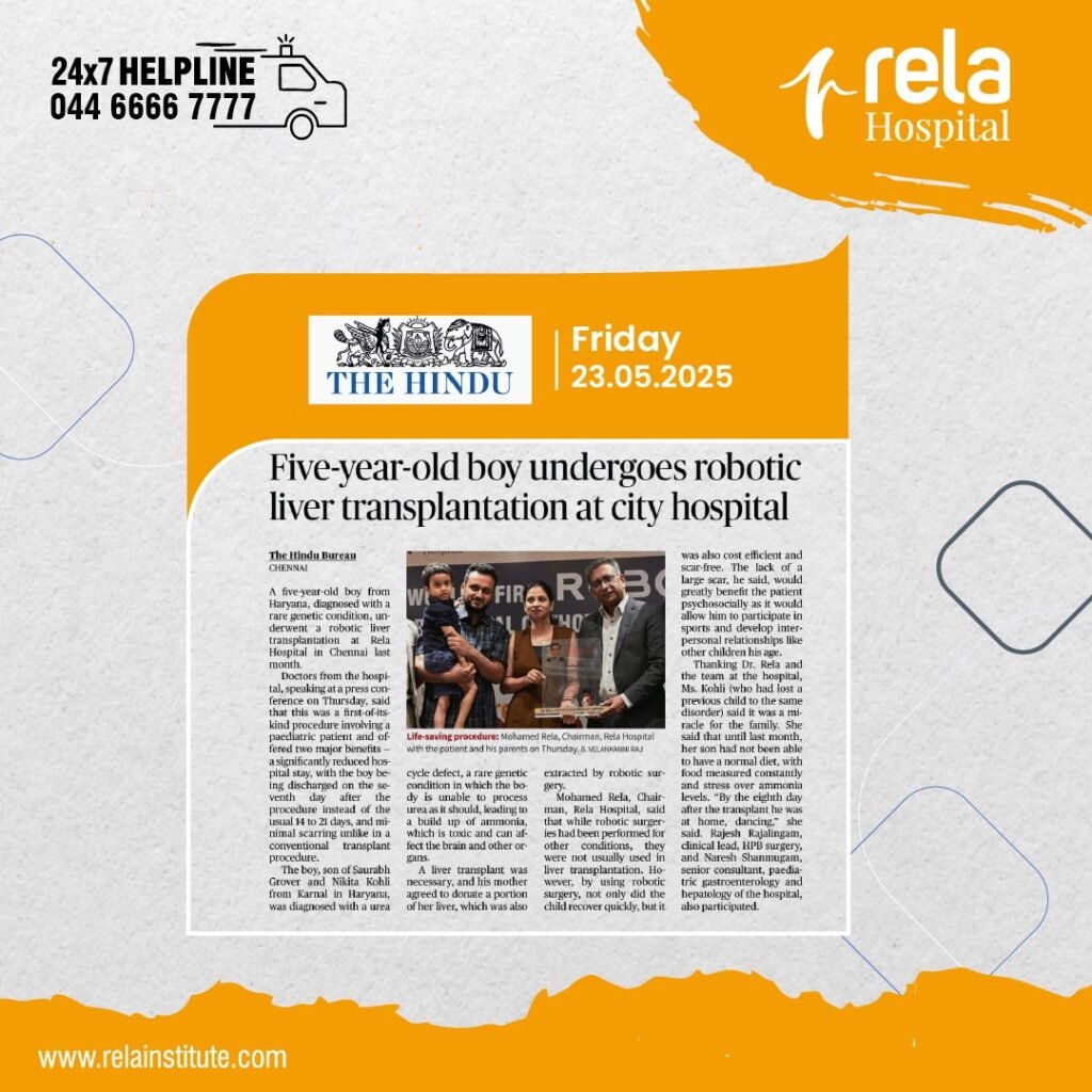 Global Milestone in the Field of Robotic Surgery World’s First and the youngest child to have Robotic liver transplant surgery (Recipient operation) Global Milestone in the Field of Robotic Surgery World’s First and the youngest child to have Robotic liver transplant surgery (Recipient operation)