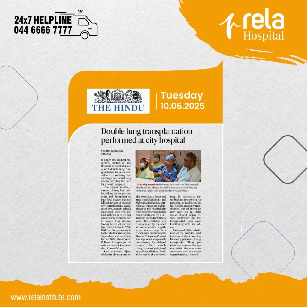 Double Lung Transplant at Rela Hospital Breathes New Life into Mother of Two, Averting Heart Failure